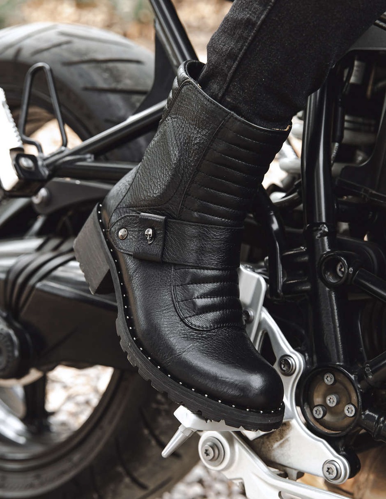 chico sanar desastre Black Women Moto Boots | Umberto Luce